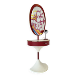 Red and white dressing table