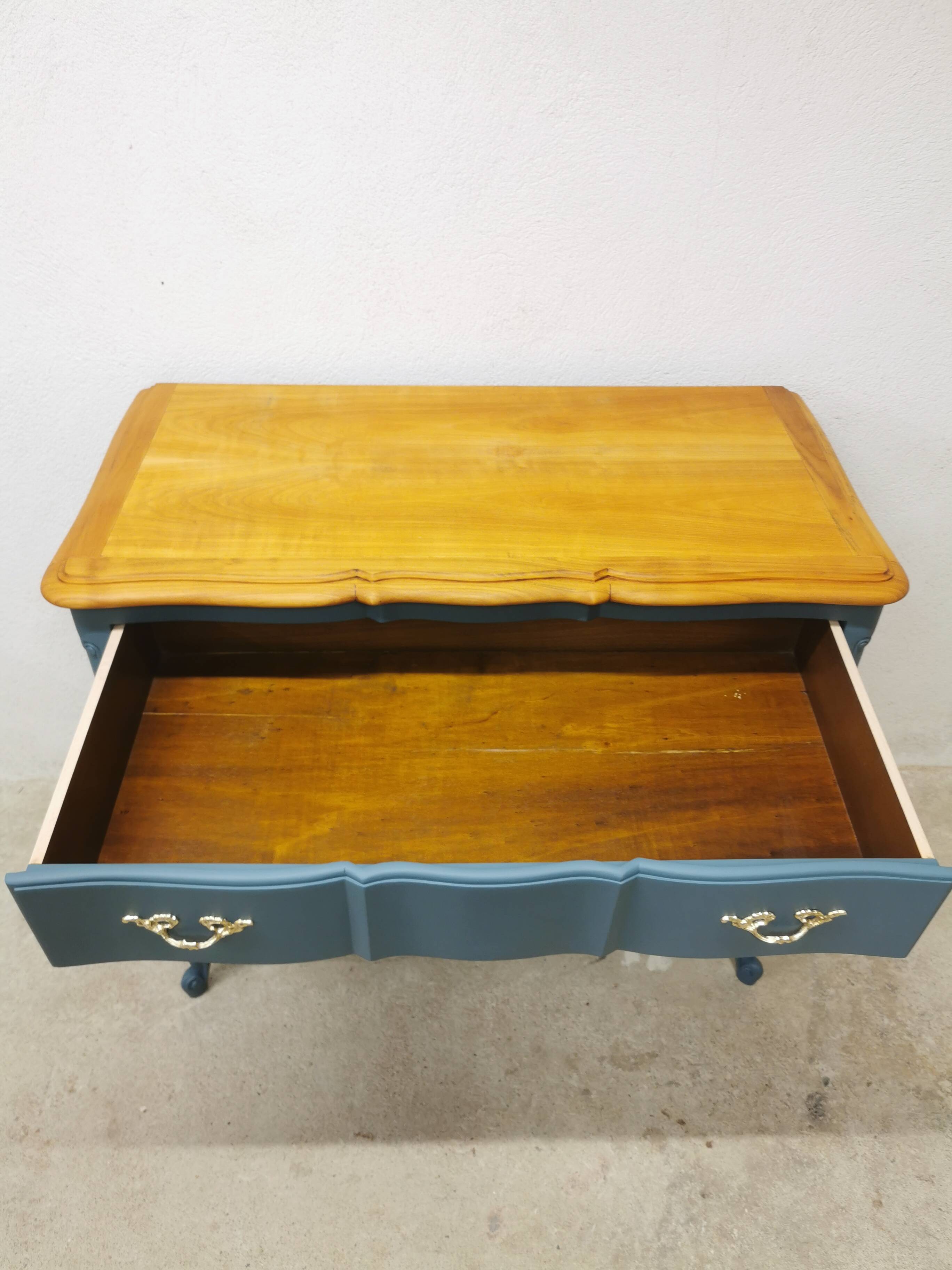 Vintage cherry wood commode refurbished