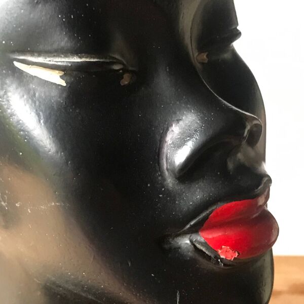 Buste plâtre femme noire 1950s Gino Manca