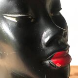 Buste plâtre femme noire 1950s Gino Manca