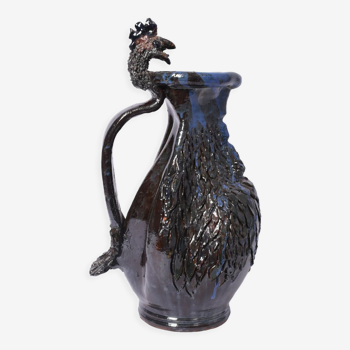 Bird ceramic blue jug Helder