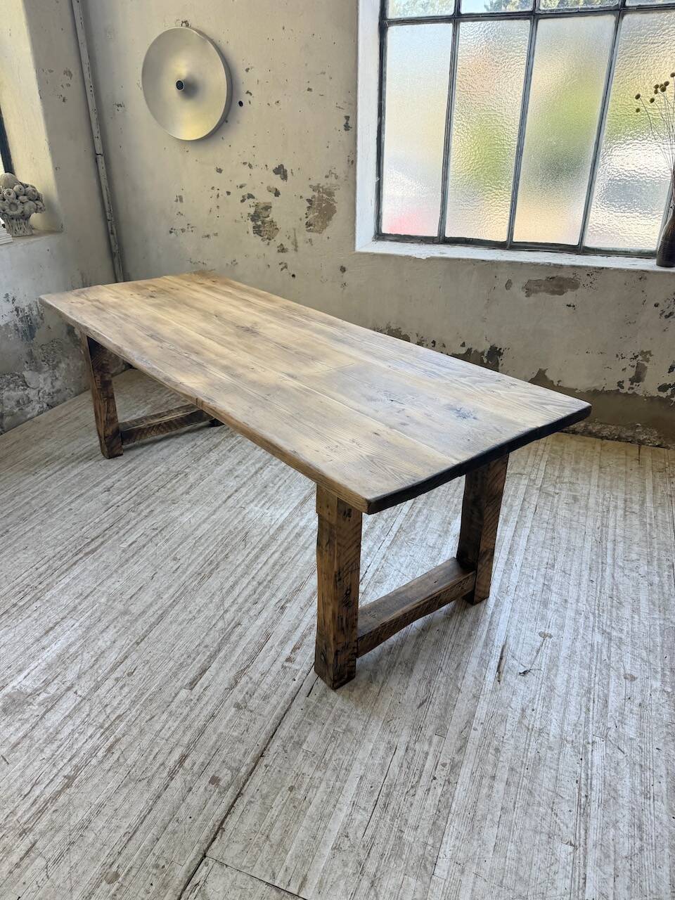 1950s pine farmhouse table 220cm