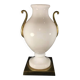 Venini Primavera in Murano, white opaline glass with gilded handles, bronze base.