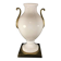 Venini Primavera in Murano, white opaline glass with gilded handles, bronze base.
