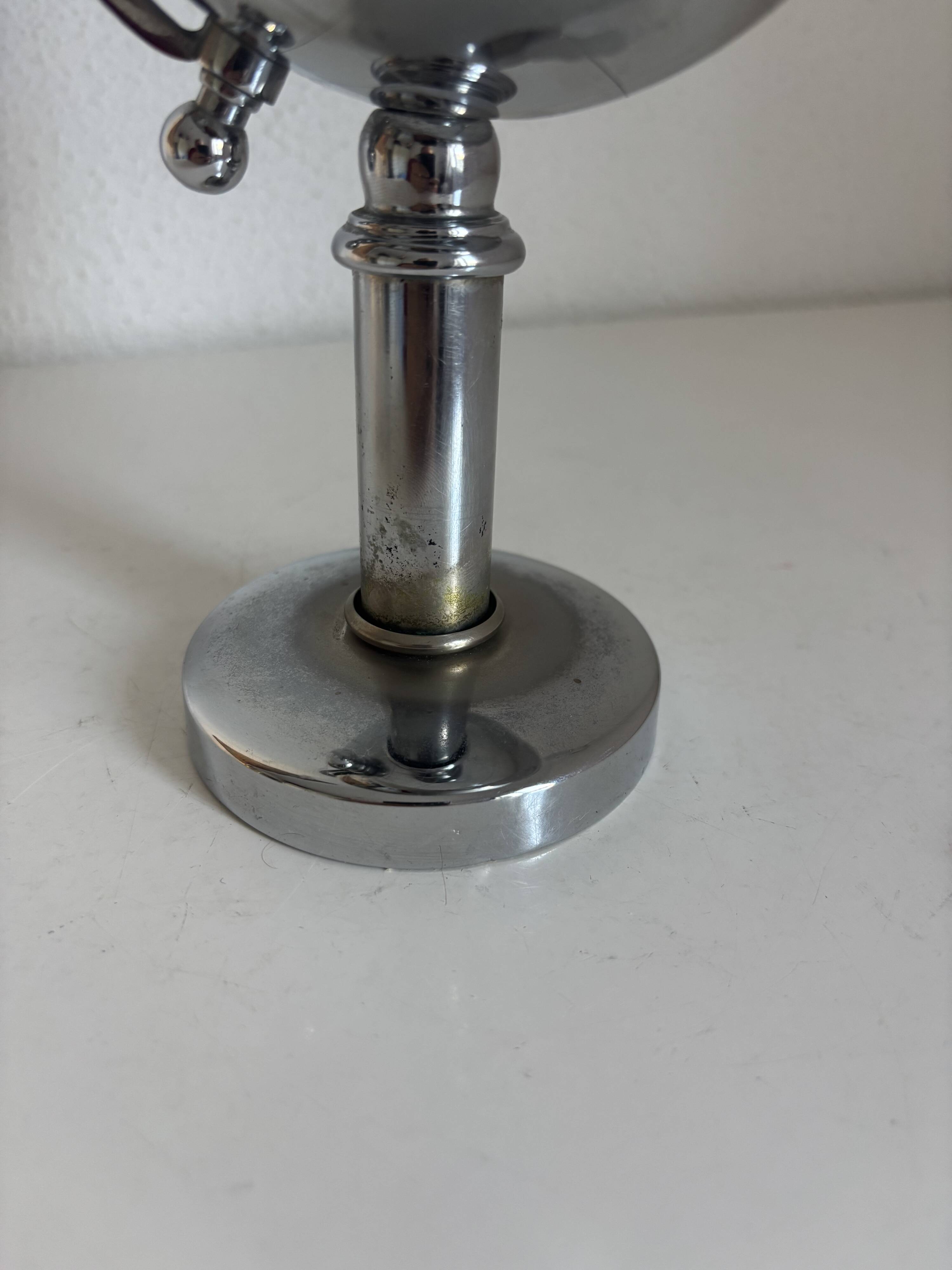 Vintage 1960 cigarette case world map chrome dispenser - 22 x 13 cm