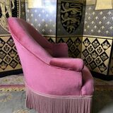 Toad armchair Napoleon III pink velvet