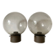 Plafonniers vintage globes en verre fumé