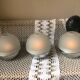 Trio of designer tealight holders