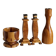 Carved wooden candle holders and bowl set | Sweden | 1970s
