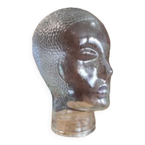 Tête a chapeau en verre