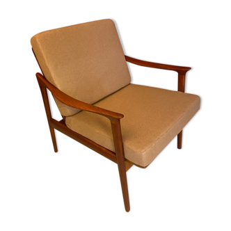 Fauteuil en teck norvégien de Fredrik Kayser pour Vatne, années 1960