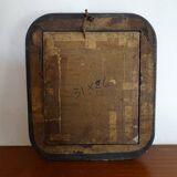 19th century pastel painting - Napoleon III blackened wood frame 40.5 x 35.5