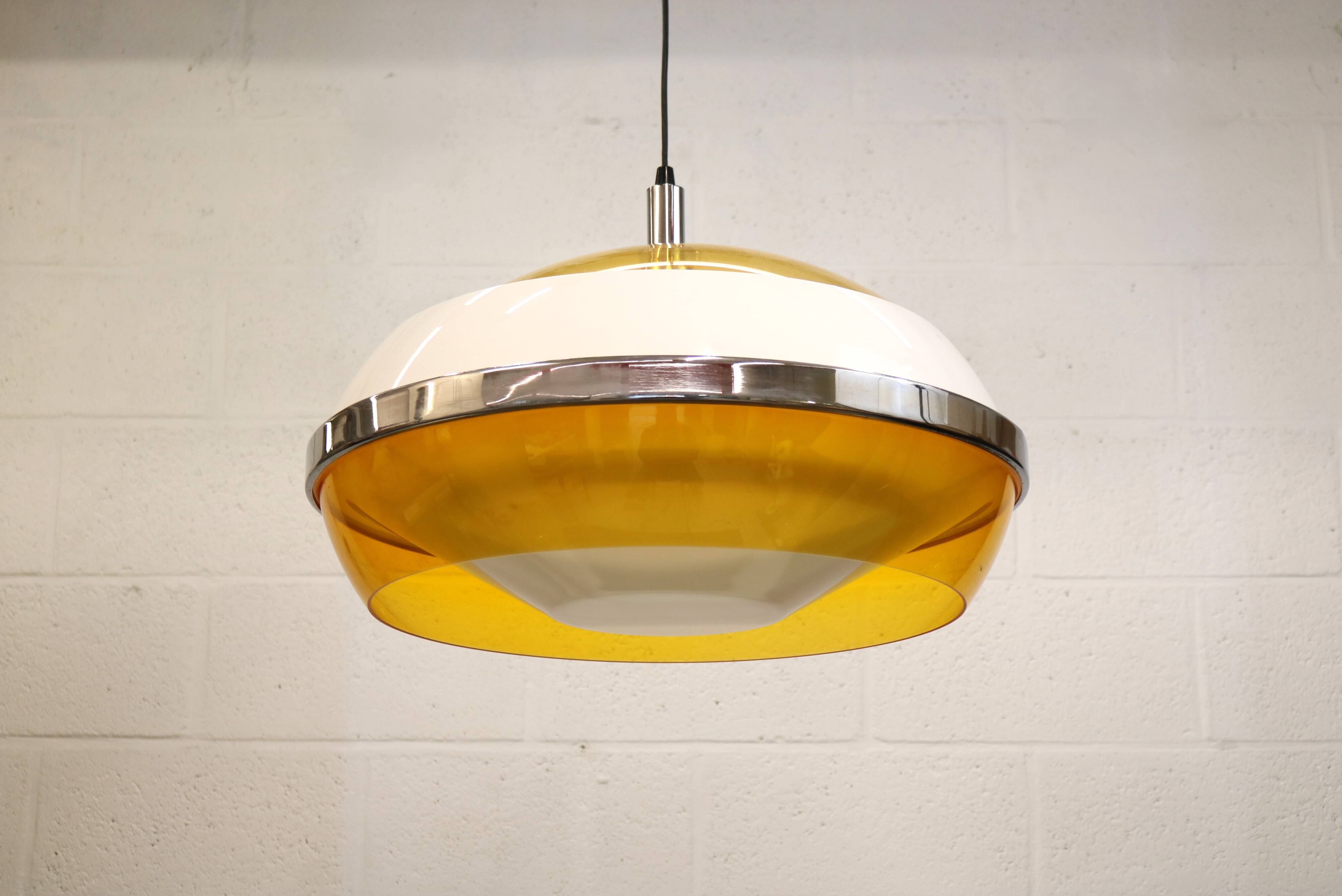 Space age UFO ceiling lamp *** Stilux Milano *** Italy 1970s *** Rare