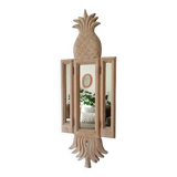 Art Deco triptych mirror Pineapple in carved wood