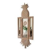 Art Deco triptych mirror Pineapple in carved wood