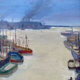 Table HSP Nan Borazzo (born 1905-?) ec. Italian Port Marine + frame