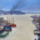 Table HSP Nan Borazzo (born 1905-?) ec. Italian Port Marine + frame