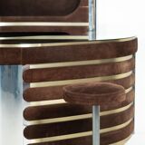 Modern suede bar from the mid-20th century by Willy Rizzo, Italy, 1970.