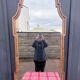 Wooden and stucco mirror, Dutch style