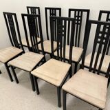 8 black lacquered chairs
