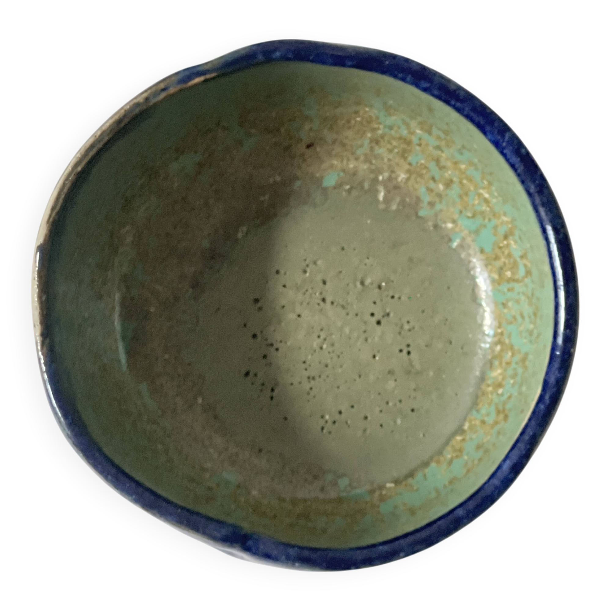 Glazed ceramic bowl/trinket dish, signed