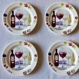 4 bread plates in Gien earthenware "Bouquet"
