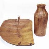 Flat design sheet and wooden vase