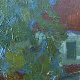 Vintage Landscape Painting“Paysage aux Robinson” By Svan Grandin 1906-1982