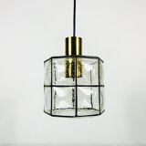 Iron and glass suspension lamp by Glashtte Limburg, 1960s