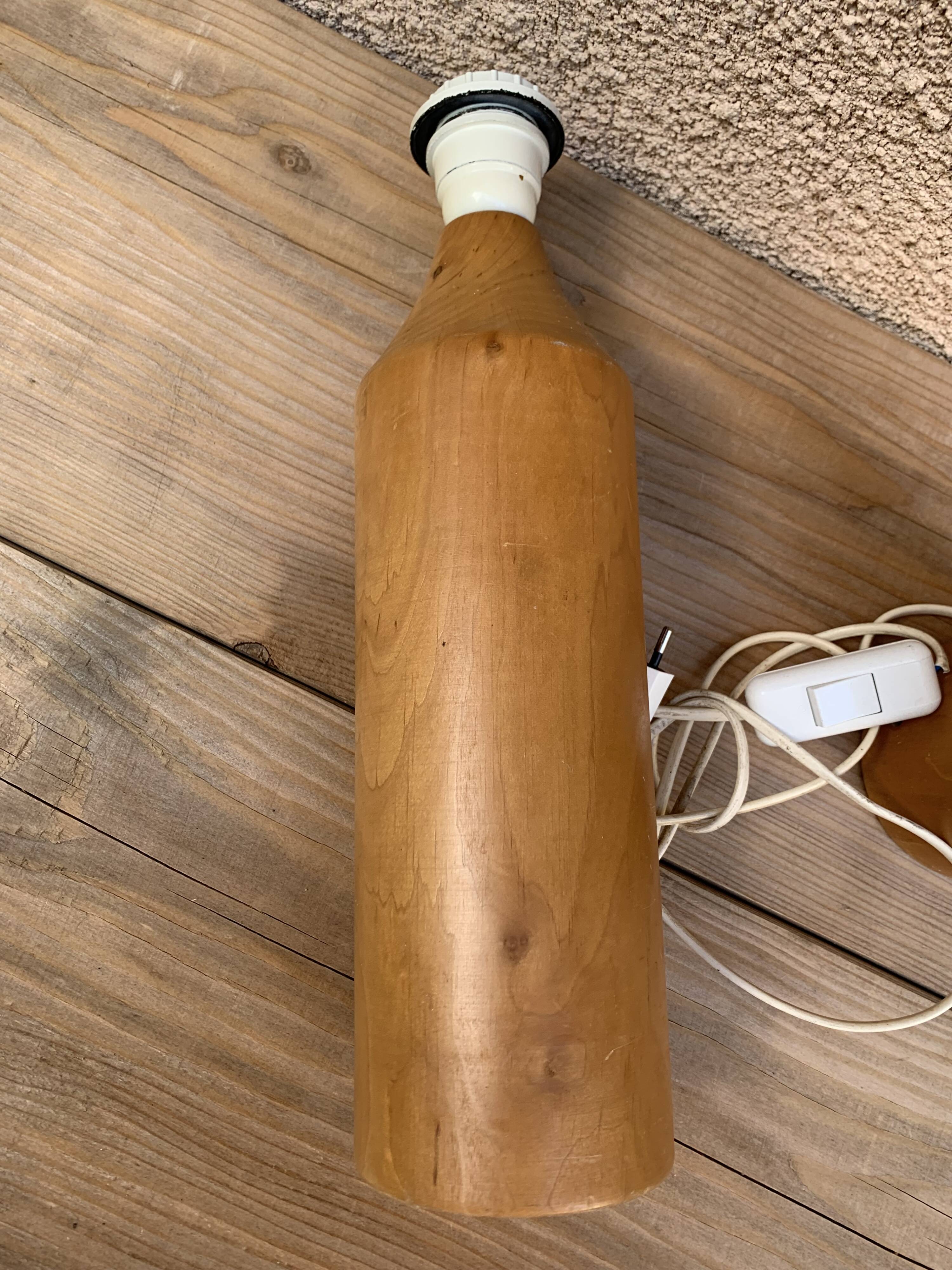 Vintage table lamp lamp IKEA design from Sweden in light solid wood with lampshade