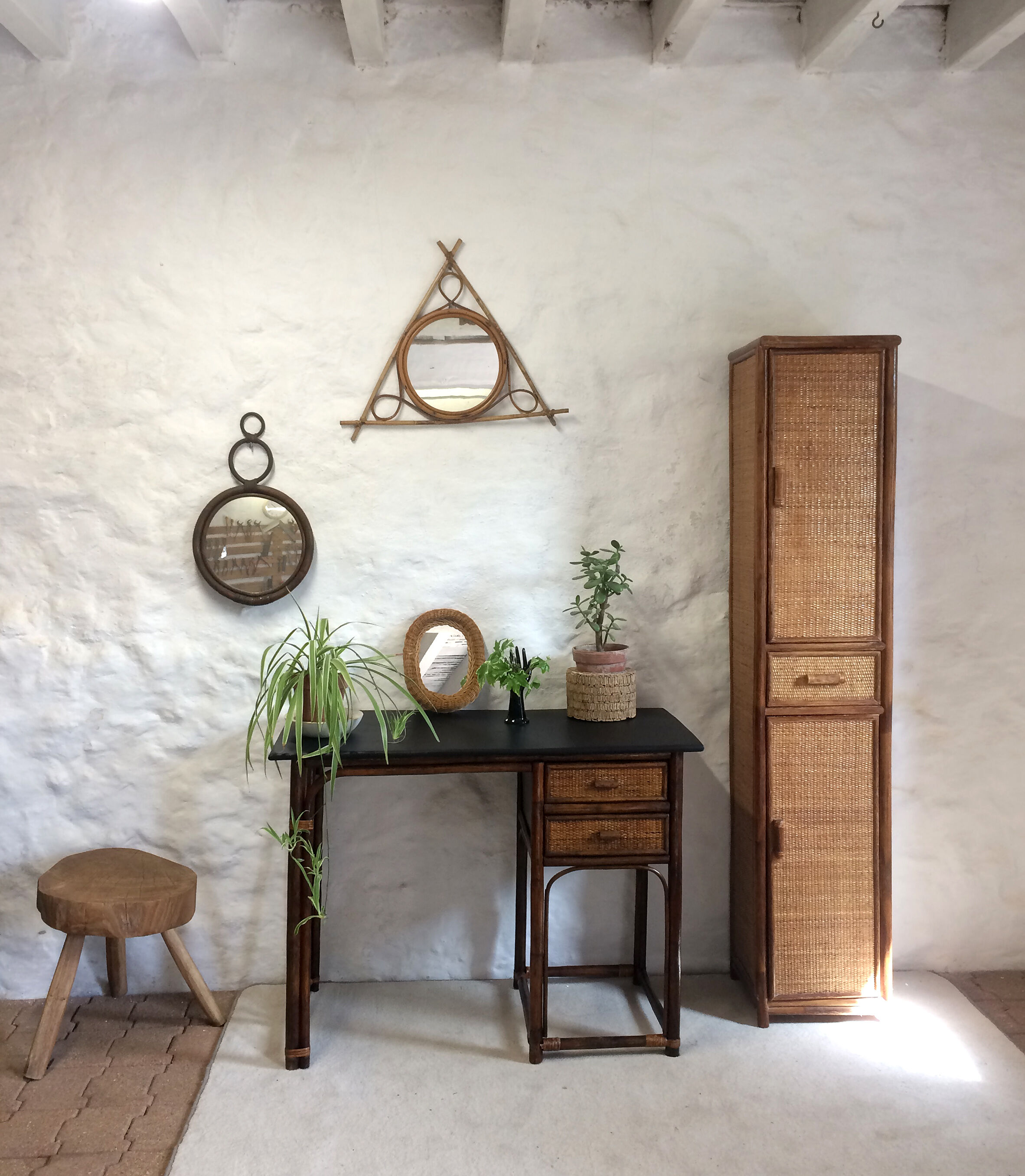 Bamboo and rattan closet