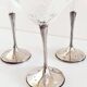 Art Deco Champagne Glasses Set of 3, Sterling Silver & Cut Glass