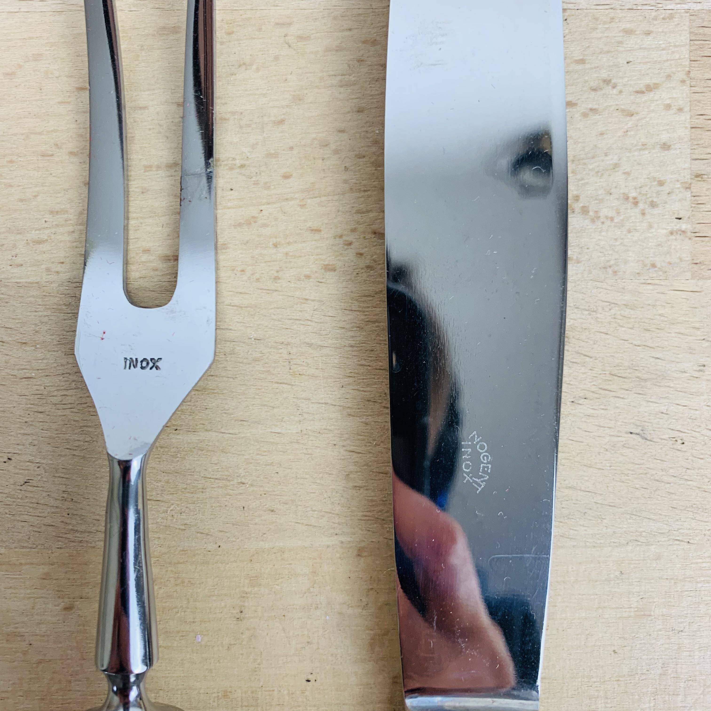 Silver metal serving cutlery