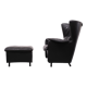 De Sede DS 23 Lounge Wing Chair and Ottoman, 1980s
