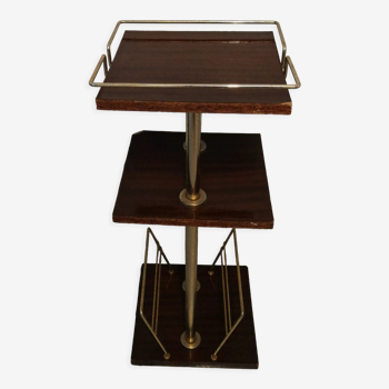 Desserte en bois et métal vintage sans roulette