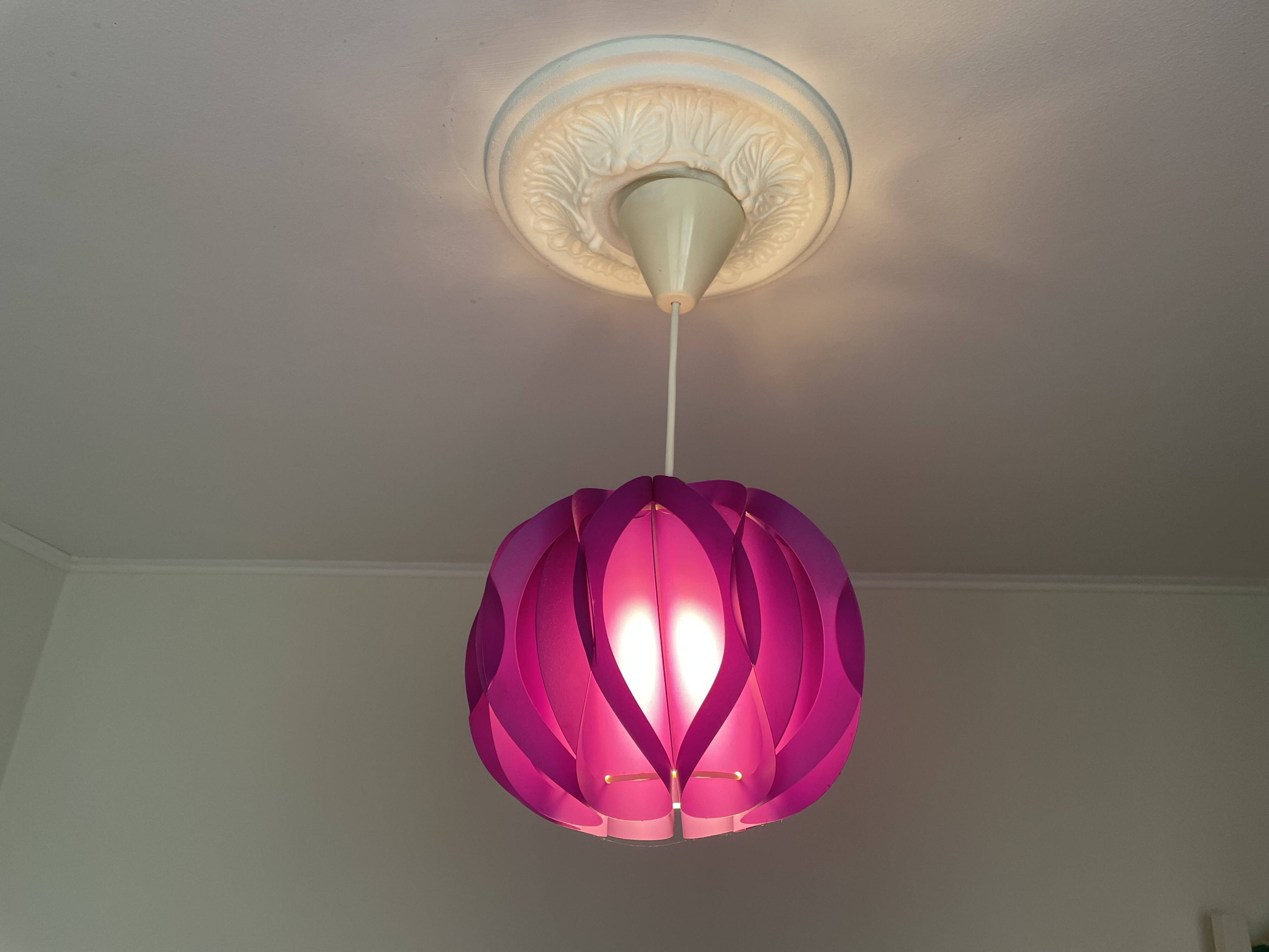 Purple Mid Century Modern lamp from 1970s