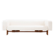 Italian Brutalist sofa in walnut and chenille velvet circa 1960