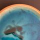 4 flat plates in blue enamelled ceramic La Poterie de la Colombe