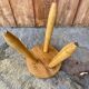 Pair of wooden tripod stools