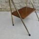 Bedside table in wood and metal, vintage, 50s-60s