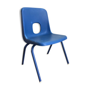 Chaise enfant vintage bleue par