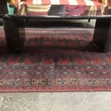 80s black marble oval coffee table