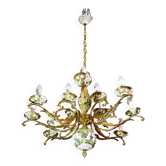 Manille, grand lustre vintage italien en céramique à 12 lumières, 1960