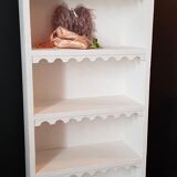Solid pine bookcase pediment friezes shabby