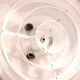 Vintage chrome dome suspension light, space age 70s, concentric rings bla.