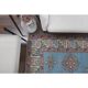 Vintage Turkish hand-knotted wool cotton blue area rug 170x259