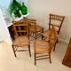 4 chaises en bois et cannage
