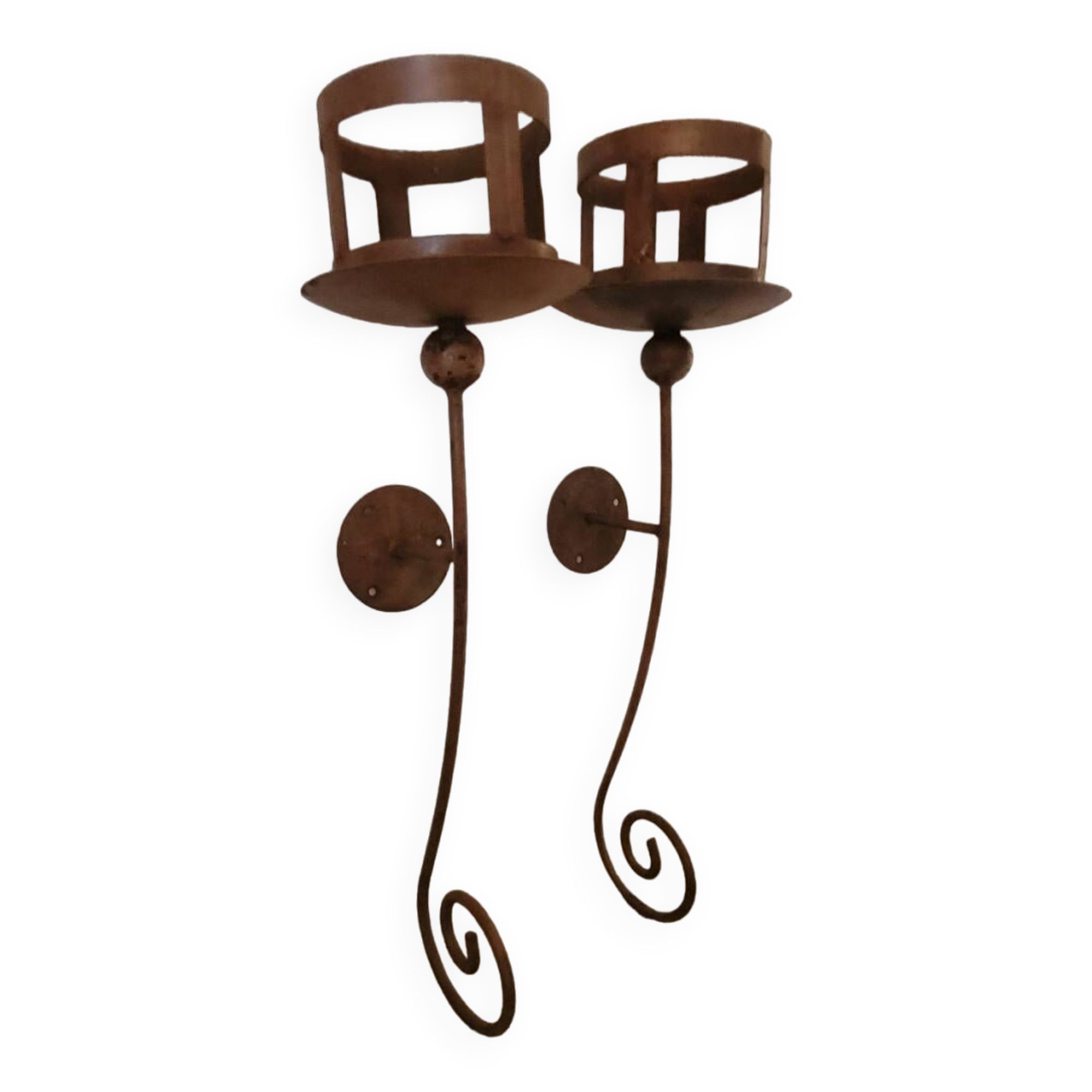 Pair of outdoor candlesticks
