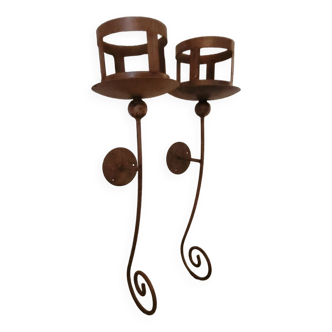 Pair of outdoor candlesticks