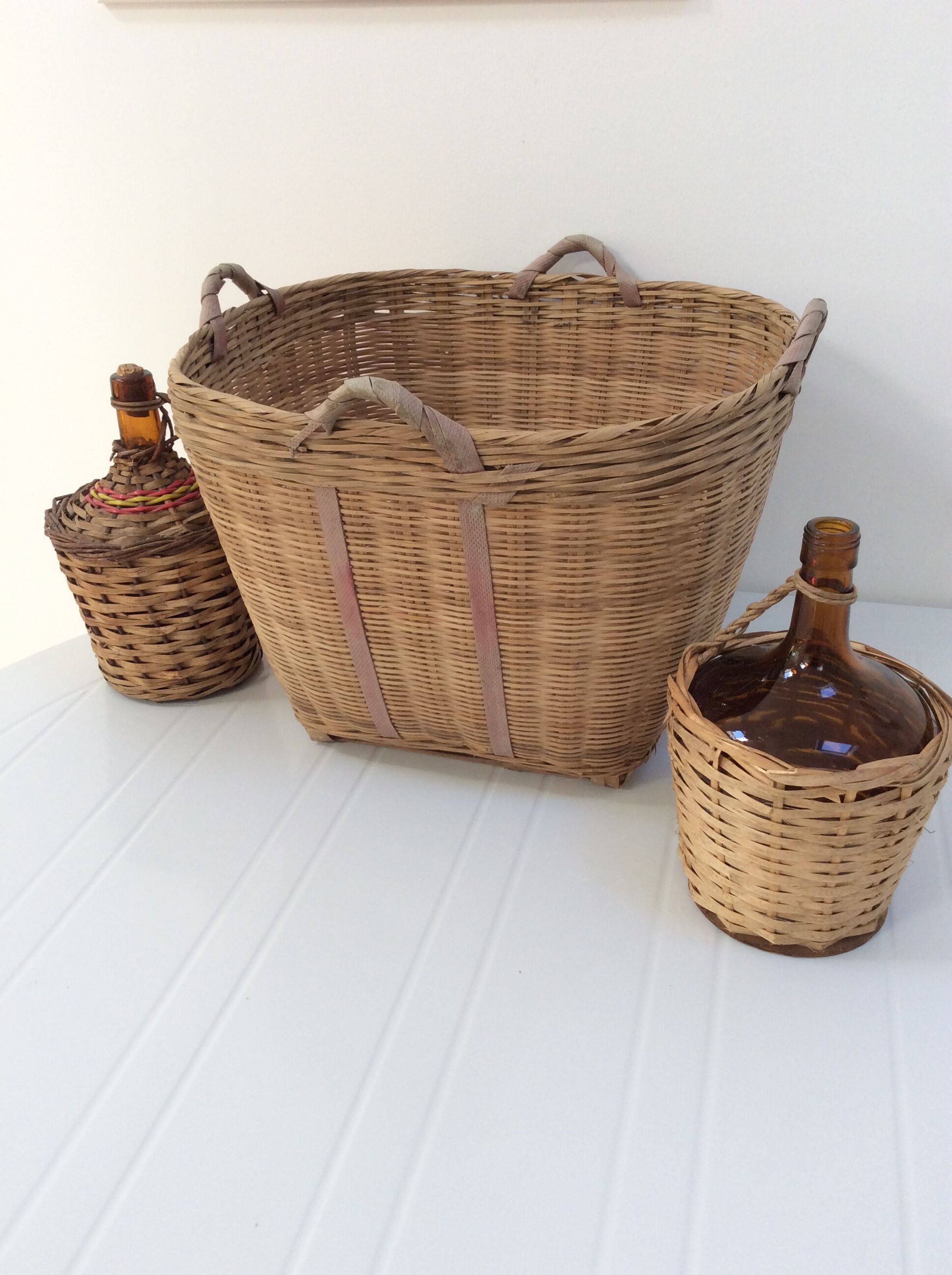 Old basket woven bamboo